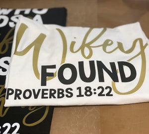 Couples T-shirts He who finds a wife