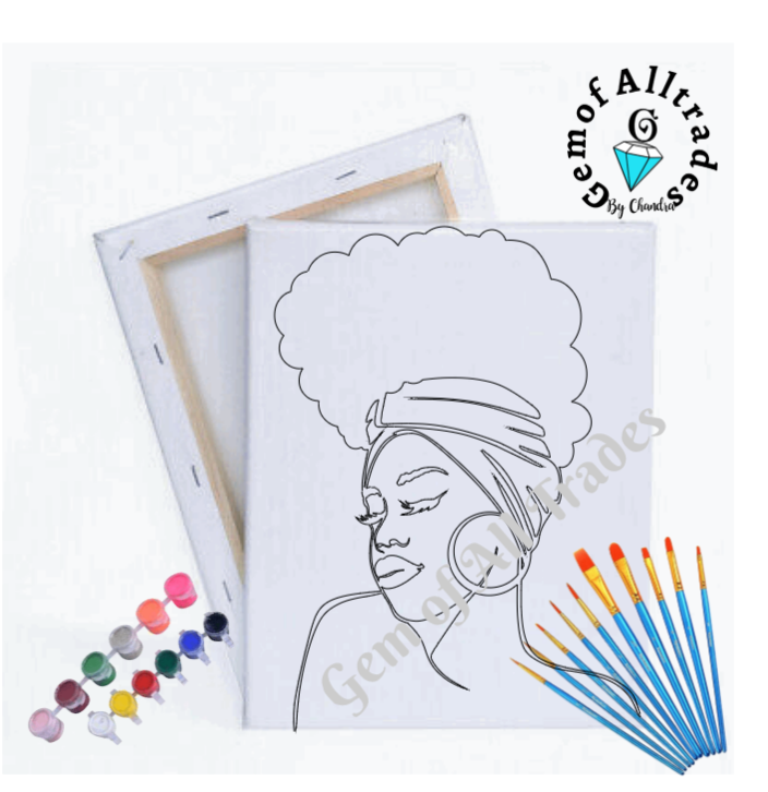 Pre-drawn Canvas heels with crown