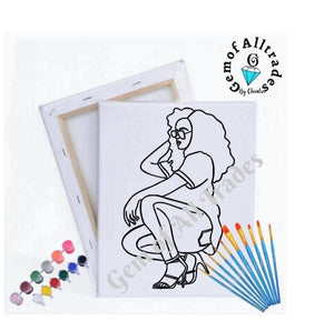 Pre-drawn Canvas couples painting