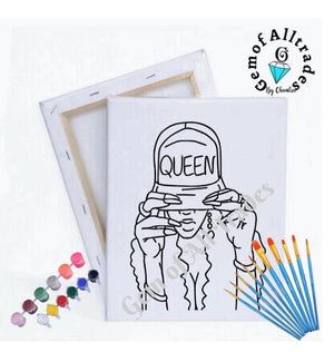 Pre-drawn Canvas King and Queen