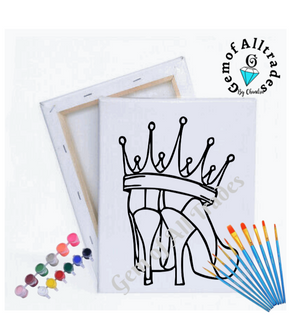 Pre-drawn Canvas heels with crown